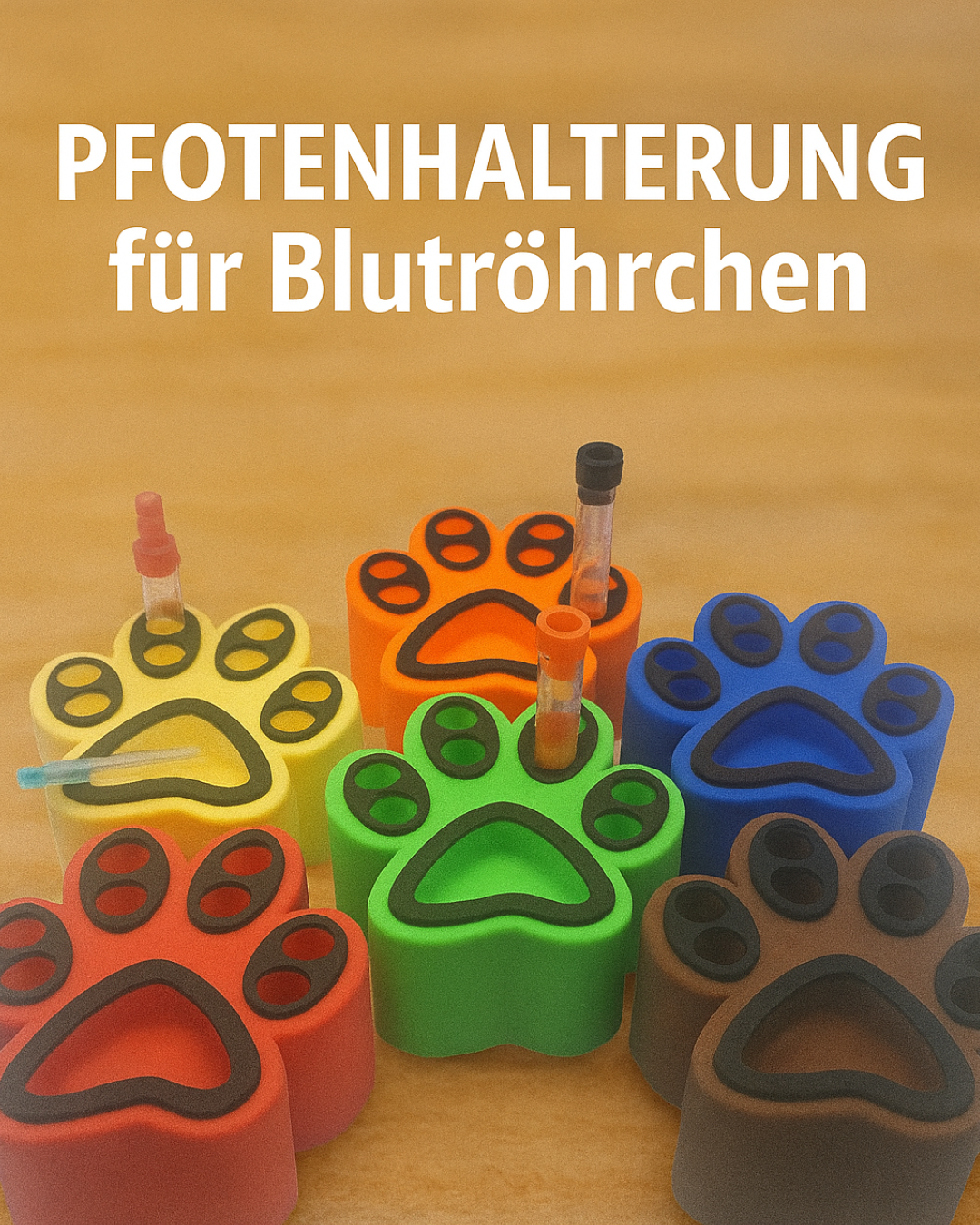 Pfotenhalterung für Blutröhrchen in Katzenform – ideal für Tierärzte