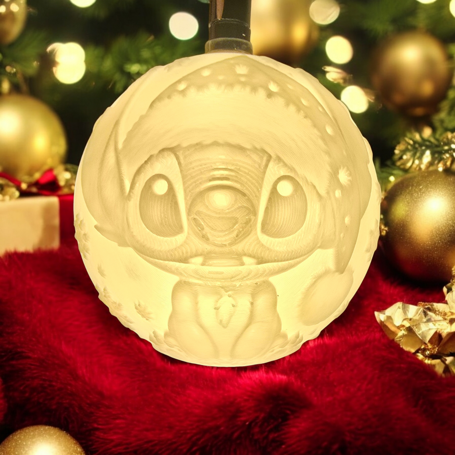 Weihnachtsbaumkugel Olaf - Stitch und Olaf Halterung