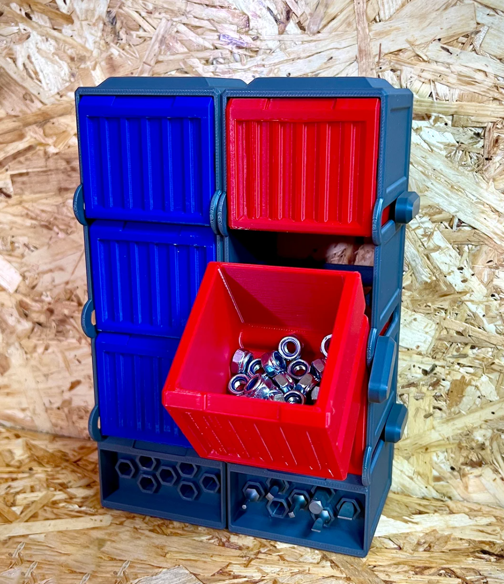 Modulare Aufbewahrungsbox für 3 Boxen + Bits