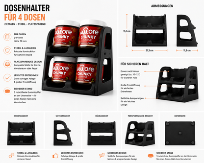 Dosenhalter für 150g Dosen | 3D-gedruckter Organizer für More Nutrition Chunky Flavour