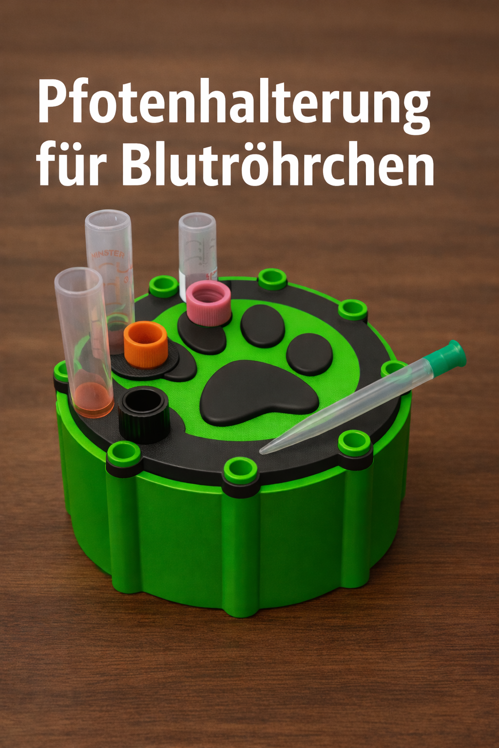 Pfotenhalterung Blutröhrchen – Hunde & Katzenform | PETG | Für Tierärzte & Kliniken