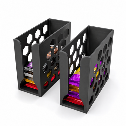 Proteinriegel Organizer – Waben Design geschlossen | 3D-gedruckter Riegelhalter für ESN, More & Co.