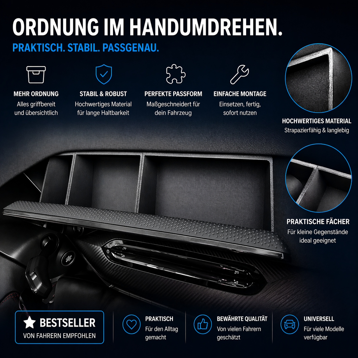 Ablagebox Skoda Octavia NX FL Mittelkonsole Organizer 3D Druck