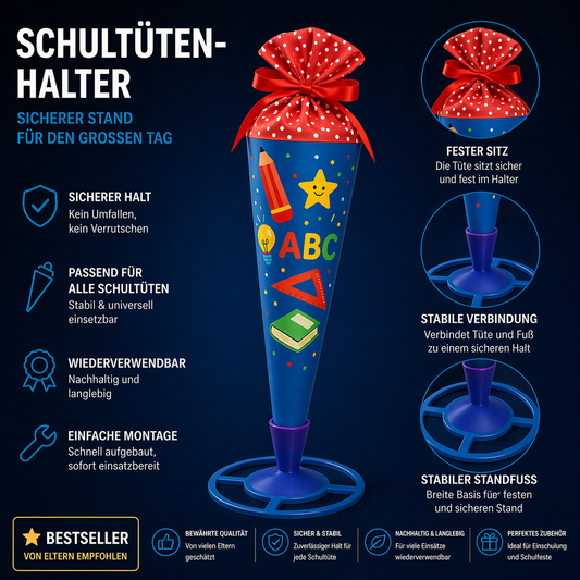 Schultütenständer für 85 cm Schultüten – Stabiler Ständer für große Schultüten zur Einschulung