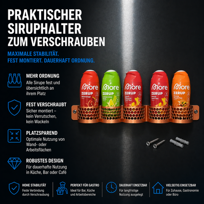 Sirup Regal Wand Tür für More Zerup und ESN Flaschen 1 bis 7 Organizer