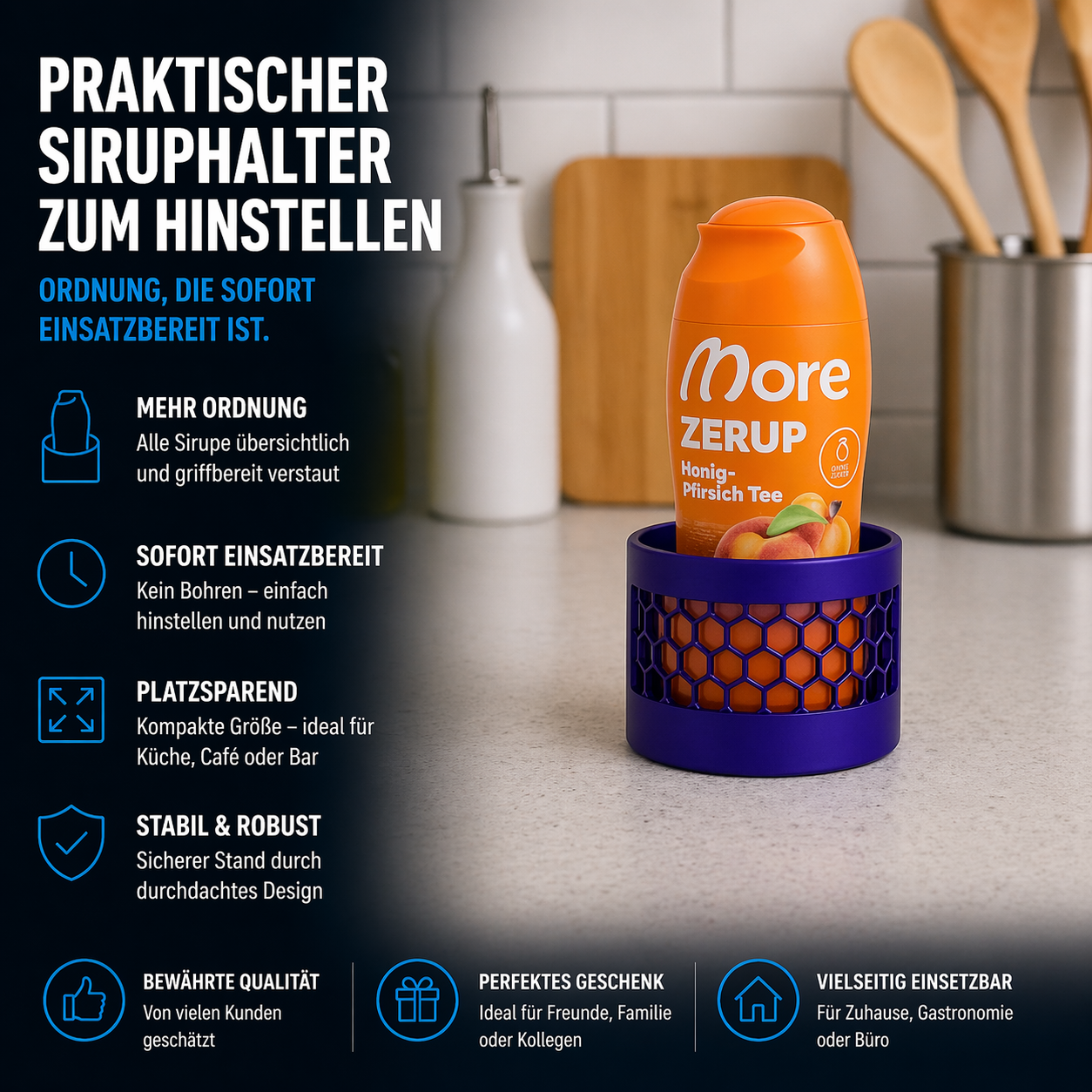 Sirup Regal Kühlschrank für More Zerup und ESN Flaschen 1 bis 7 Organizer
