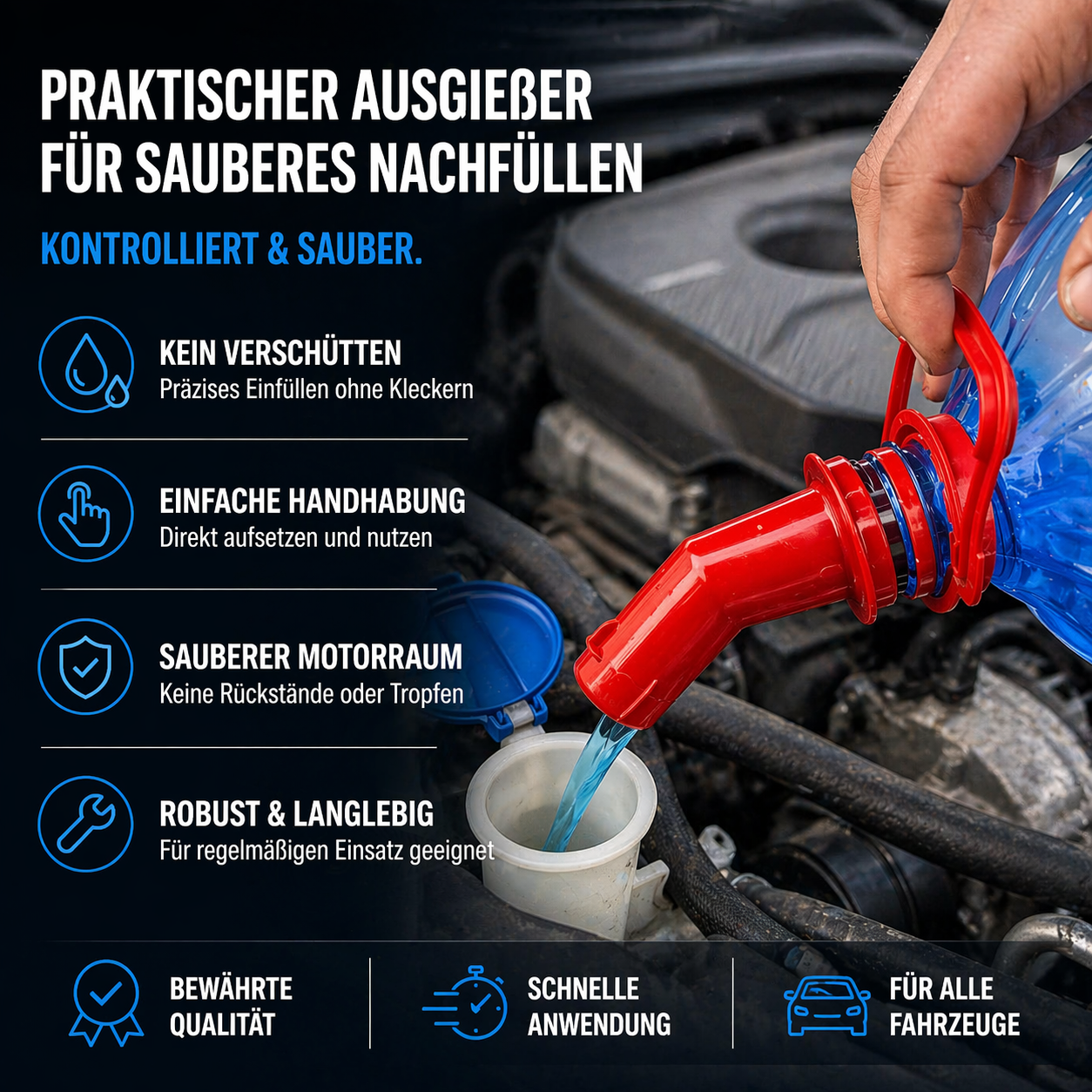Trichter für Wischwasserbehälter Auto Einfüllhilfe 3D Druck