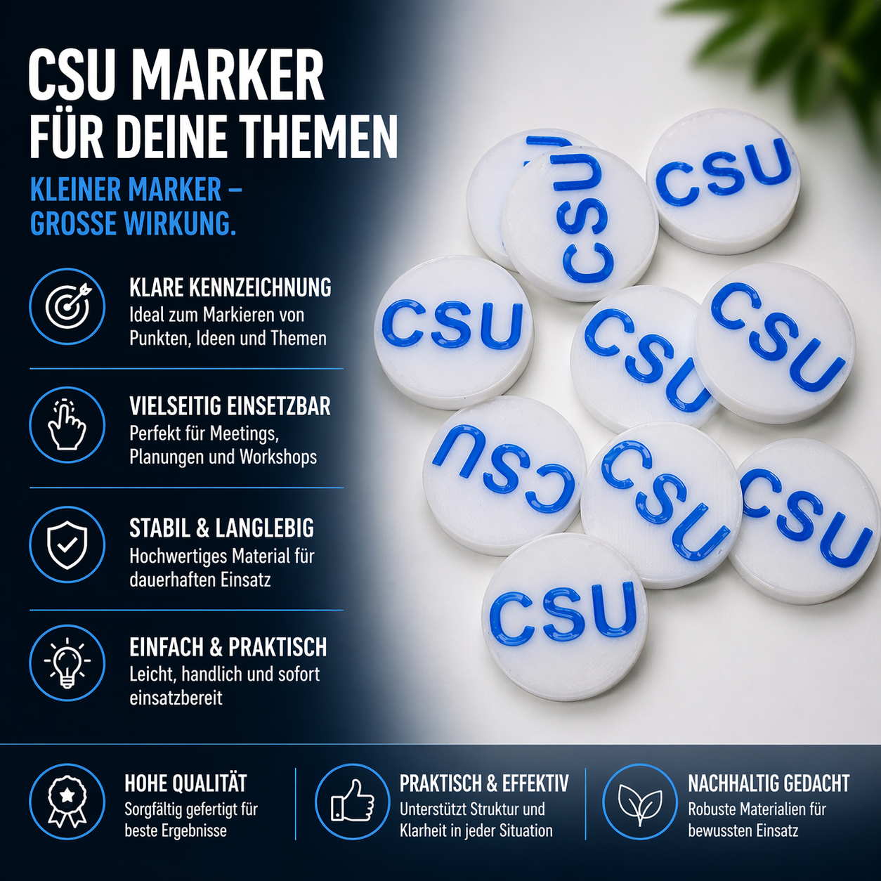 Einkaufswagenchip CSU wiederverwendbar Ersatz Münze Schlüsselbund
