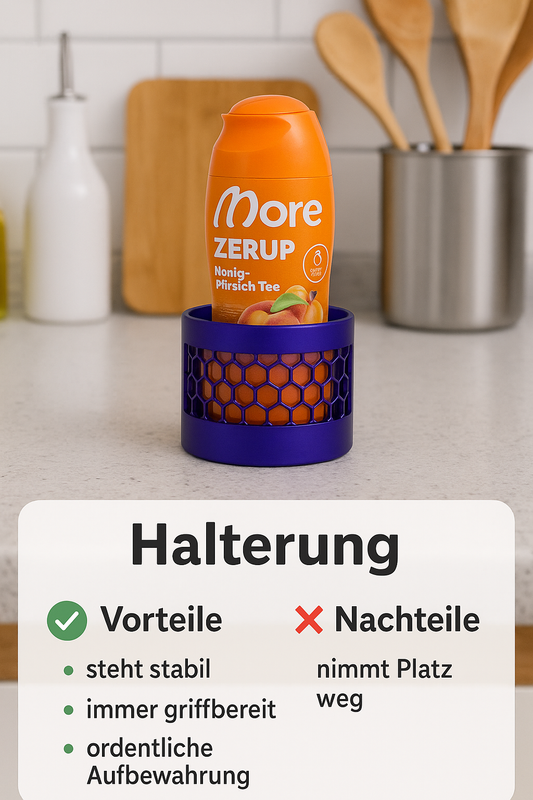 More Zerup, ESN Flaschenhalter & Sirup Regal – 1–7 Flaschen, Kühlschrank