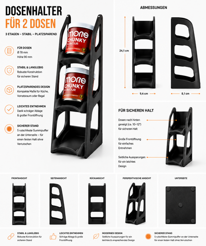 Dosenhalter für 90g Flavor-Dosen | 8 Varianten für maximale Ordnung