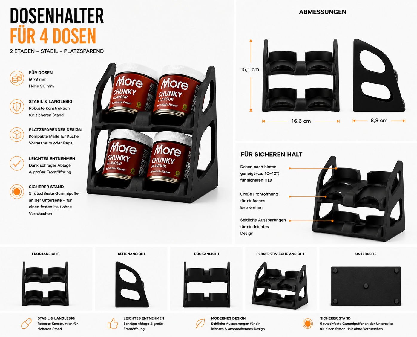 Dosenhalter für 90g Flavor-Dosen | 8 Varianten für maximale Ordnung