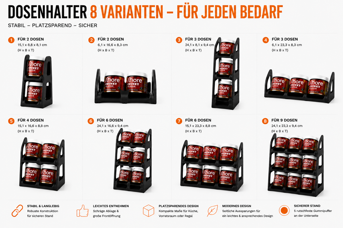 Dosenhalter für 90g Flavor-Dosen | 8 Varianten für maximale Ordnung