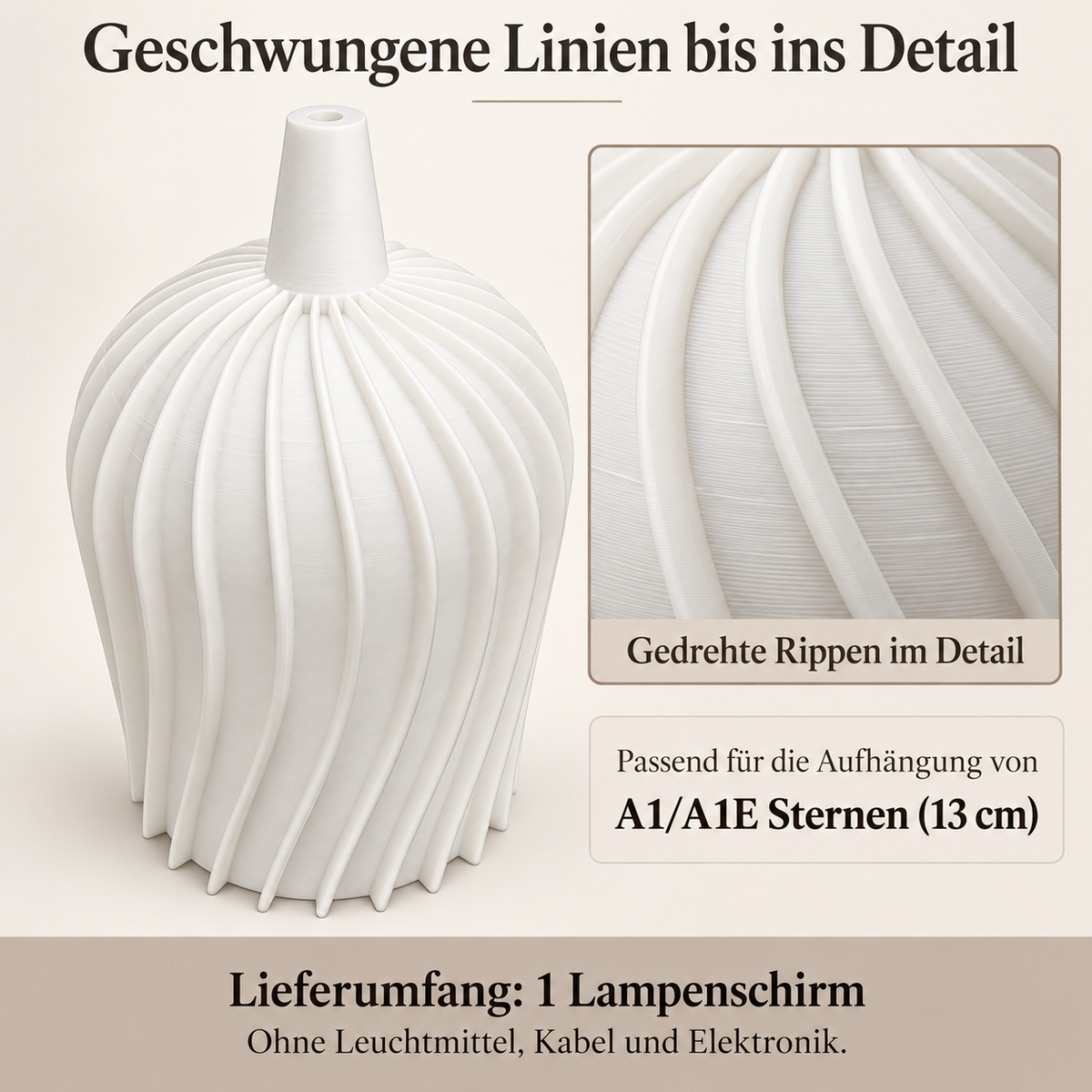 Lampenschirme für Weihnachtsstern A1/A1E – Formen aus PLA