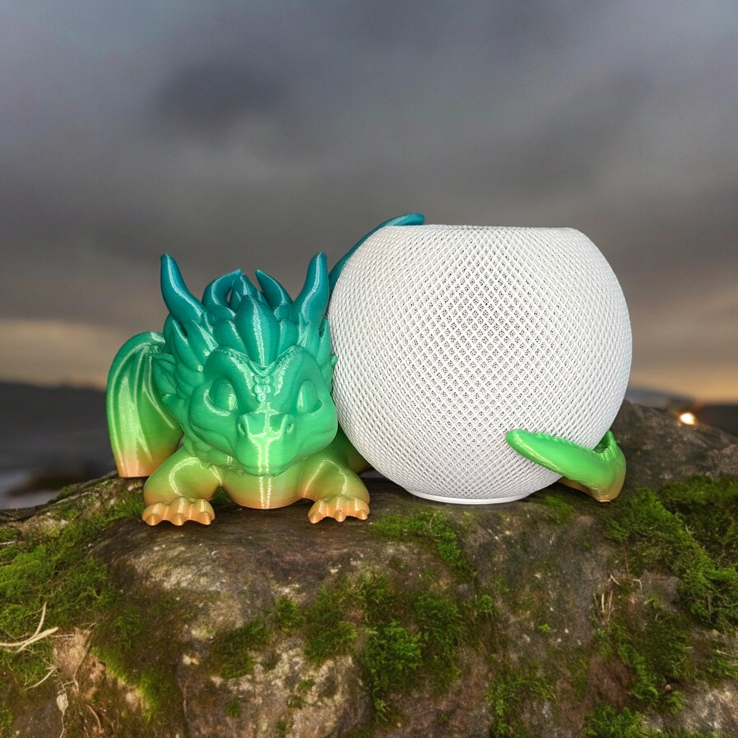 3D Druck Drache für Homepod Mini Sitzend