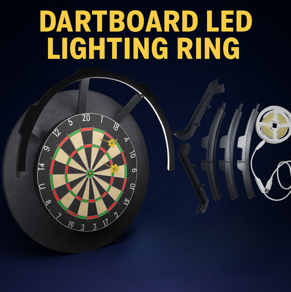 Detailaufnahme der 180° Dartbeleuchtung mit LED-Leiste