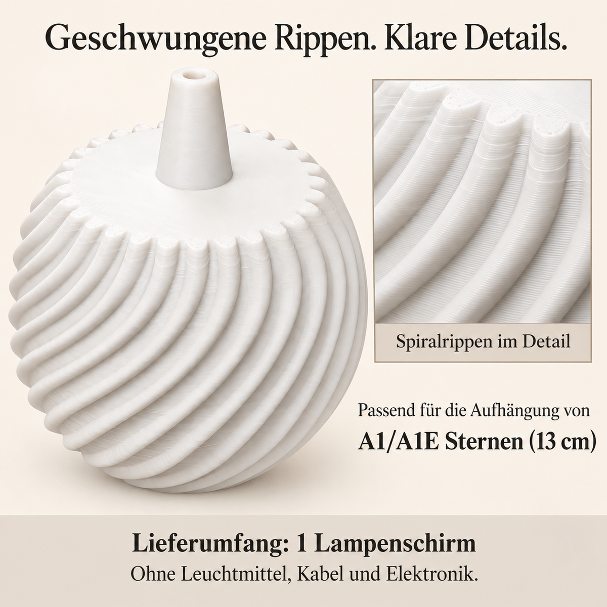 Lampenschirme für Weihnachtsstern A1/A1E – Formen aus PLA