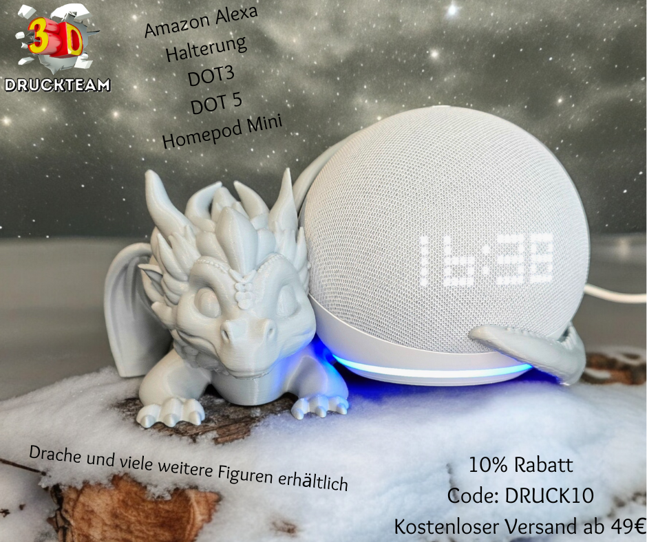 3D Druck Drache Amazon Alexa Dot 5. Mini