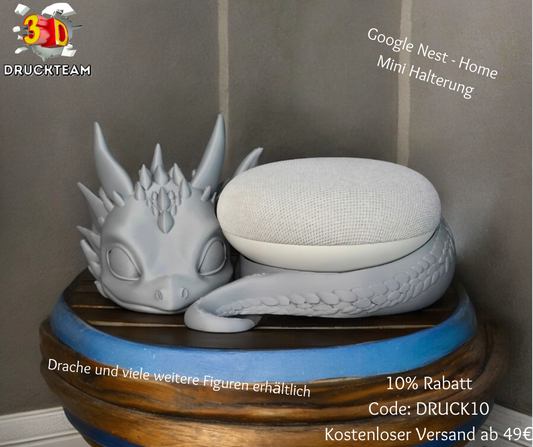 3D Druck Drache Halter für Google Nest Mini & Home Mini