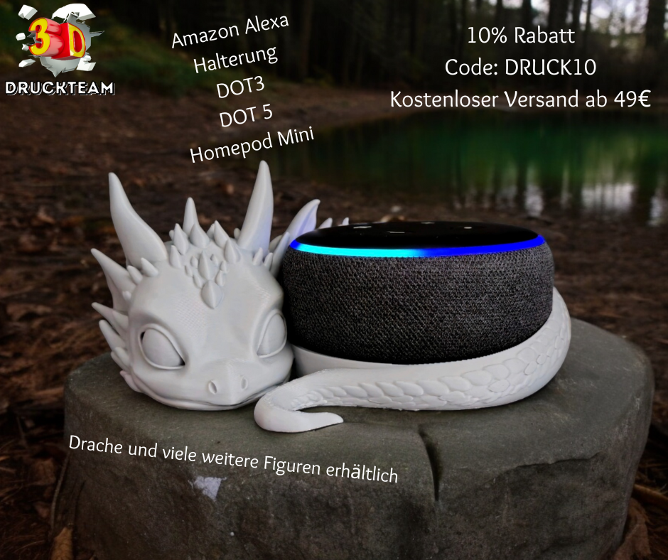 3D Druck Drache Amazon Alexa Echo DOT 3. Generation